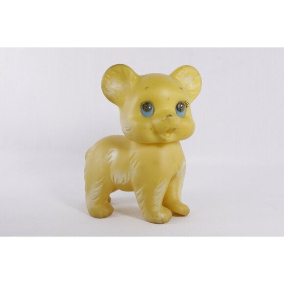 Vintage yellow rubber bear squeaky toy made in Taiwan old baby toy nursery decor - Picture 8 of 10